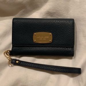 Navy Blue Michael Kors Phone Wallet